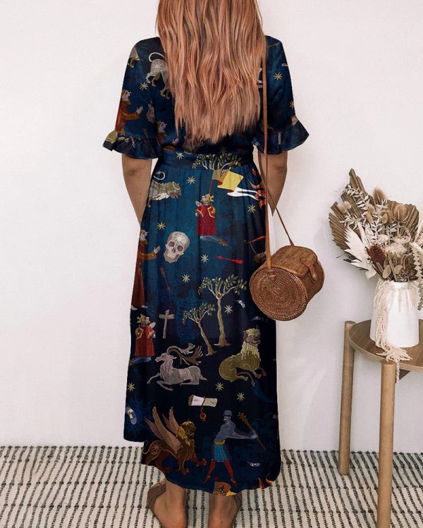 Mythical Print Button Up Maxi Dress - Image 3
