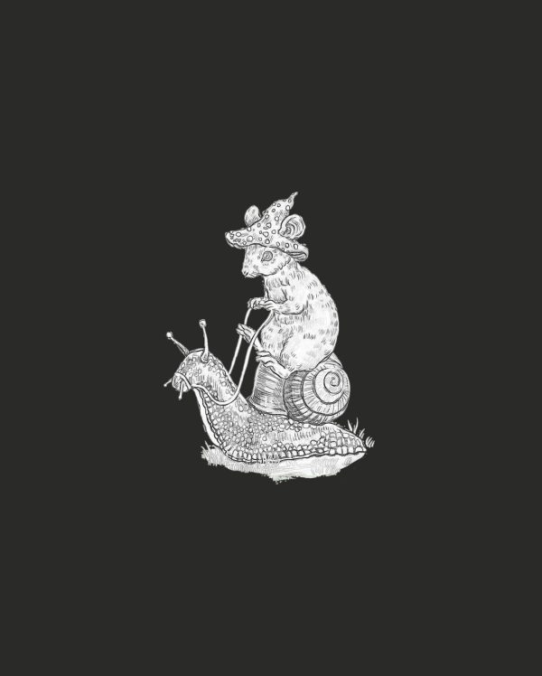 Mice and Snails Print Casual Oversized T-Shirt - Image 3
