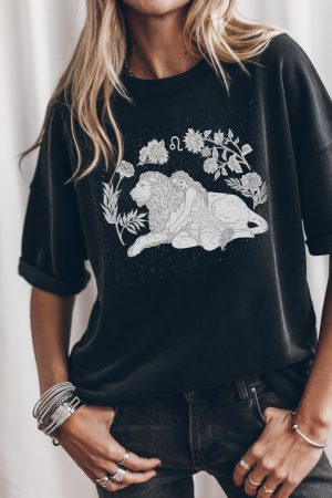 LEO Goddess Printed Casual Oversized T-Shirt