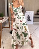 Fantastic Mushroom Forest Printed Maxi Dress
