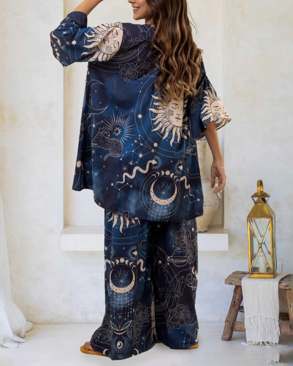 Luna Solar & Starry Sky Printed Pant Set - Image 2