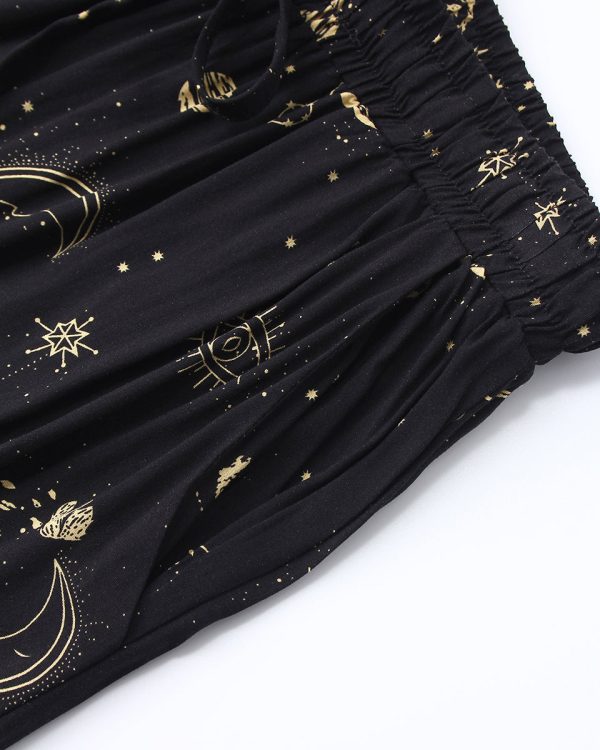 Starry Sky Print Casual Two-Piece Set - Image 7