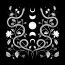 Snake And Mystical Leaves Butterfly And Moon Graphic Print Long Three Piece Set