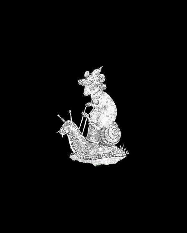 Mice and Snails Print Casual Oversized T-Shirt - Image 2