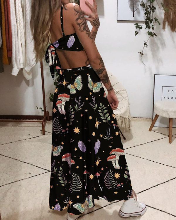 Mysterious Mushroom Paradise Printed Maxi Dress - Image 2