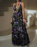 Witchery Snake Amethyst Printed V-neck Maxi Dress