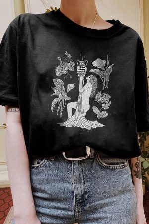 AQUARIUS Goddess Printed Casual Oversized T-Shirt